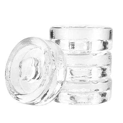Image of Pickle Pebble Glass Fermentation Weights with Easy Grip Handle for Fermenting Sauerkraut,Pickles,Kimchi in Wide Mouth Mason Jar Set of 4 Pcs