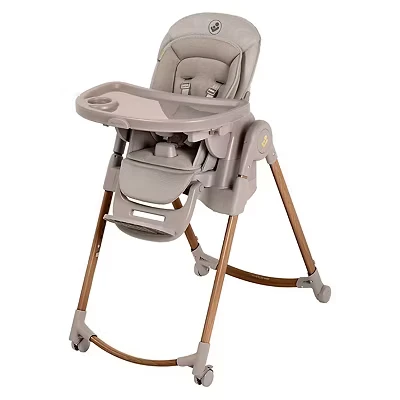 Image of Maxi Cosi Minla Plus Evolutive Highchair, 014 Years, up to 60 kg, Baby High Chair, One Hand Tray Rotation, 4 Wheels, 9 Height Positions, 5 Recline Compact Fold, Elegance Beige