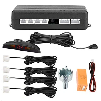 Image of EBTOOLS Parking Reversing Sensor Kit System,Car English Voice Broadcast Reverse Backup Detector System with 4 Radar