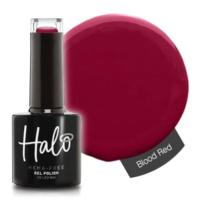 Image of Halo Gel Polish 8ml Blood Red. UV/LED Nail Polish, Long Lasting &amp; Easy To Apply. Soak Off Art Colours For Manicure Pedicure. Professional Home Use.
