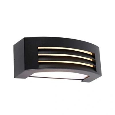 Image of Qazqa Modern Outdoor Wall Lamp I Light Black IP44 Hurricane 1 Garden Suitable for LED E27 Stainless Steel
