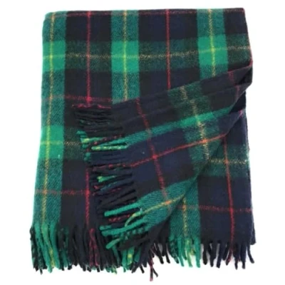 Image of BRAW CLANS TARTANS Luxurious Tartan Rug Wool Knee Blanket, Home &amp; Outdoor Use Travel Blanket 190x77cm, Christmas, New year Gift, Scottish Checkered Design (Fraser Hunting)