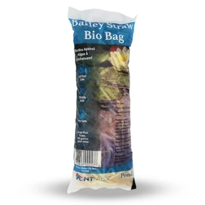 Image of NT Labs Pond Barley Straw Bio Bags, Pouches, Controls Green Water in Ponds, Natural Blanketweed Control, Compostable Bag (Bio Single Pack)