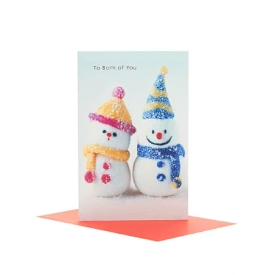 Image of UK Greetings Christmas Card for Both of You Snow Couple Design