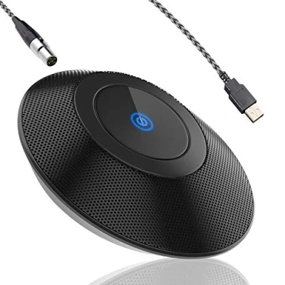 Image of XIIVIO Conference USB Microphone, PC Microphone for Computer, Omnidirectional Condenser Mic Video Conference/Online Class/Recording/Court Reporter