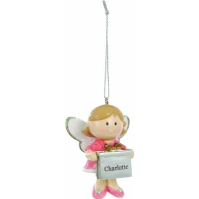 Image of Suki Gifts Cute Fairy Decoration Ornament Bauble with engraved name personalised