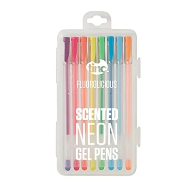 Image of Tinc Flourolicious Fruit Scented Neon Liquid Gel Pens for Kids Use at School &amp; Home a Range of 8 Colours with Fruity Fragrance Girls Boys Fluorescent Colours, FLOURO