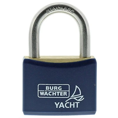Image of Burg Wachter Yacht 460 Ni 50 SB 50MM WEATHERPRF PADLCK 460NI50SB, Blue/Gold/Silver, 20.00 mm