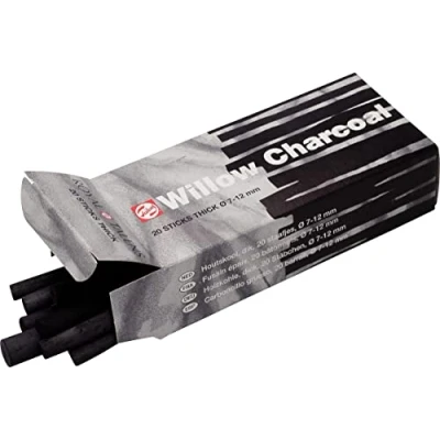 Image of 20 Sticks Thich 07 12mm Willow Charcoal