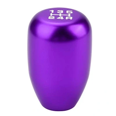 Image of Gorgeri 5 Speed Car Gear Shift Knob, Manual Knob Stick Head Shifter Lever with 3 Adapters 8/10/12mm(Purple)