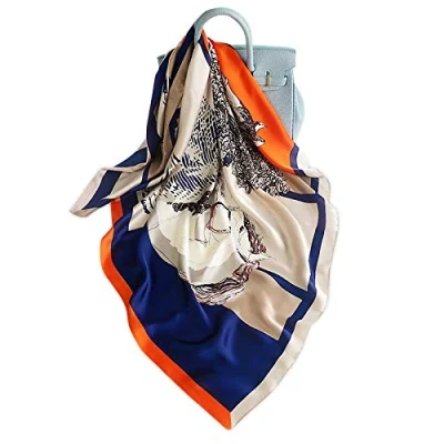 Image of LumiSyne Women&#039;s Silk Scarves Animal Print Scarf Leopard Peacock Horse Long Shawl Warm Wrap Sunscreen All Season