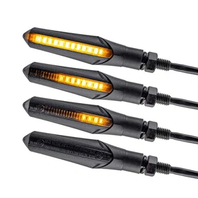 Image of Simda Pro E Mark LED Motorcycle Running Effect Indicator Light Sequential Black Universal Quad ATV Super Look and Beautiful Bright Water Test IP67 Certification