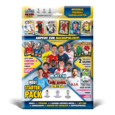 Image of Topps Match Attax Extra 2022 Starter Pack: Collectible Card Game, 26 Pieces, UEFA Champions League, Football