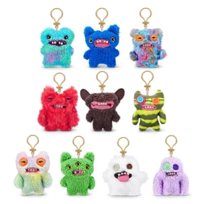 Image of Fuggler Key Rings Series 3 by ZURU Funny Ugly Monster, Plush, Collectible, Toy (3 Pack, random assortment)