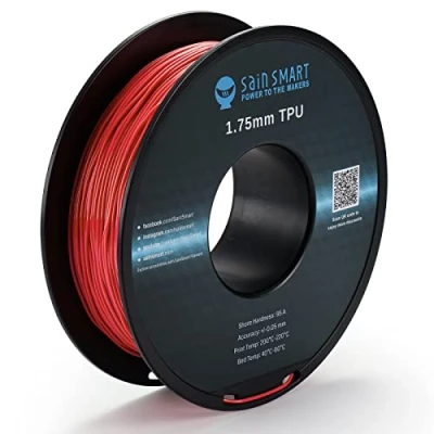 Image of SainSmart Neon Color TPU, 1.75mm Flexible TPU 3D Printer Filament 800g, Dimensional Accuracy +/ 0.05 mm, Scarlet