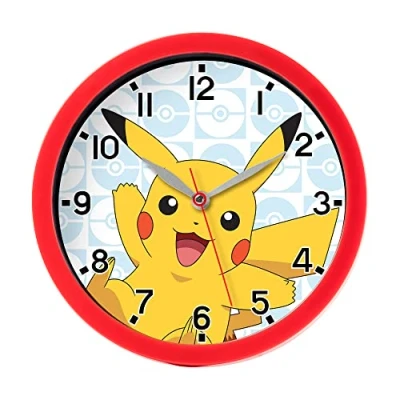 Image of Pokémon Pikachu Wall Clock POK3159 Red