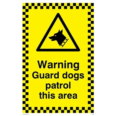 Image of Viking Signs WC508 A4P V &quot;Warning Guard Dogs Patrol This Area&quot; Sign, Vinyl, 300 mm H x 200 W