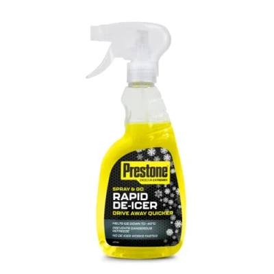 Image of Prestone De Icer, Anti Freeze Spray For Car Window, Fast Acting Icer Car, Fastest Prevents Re &amp; Melts Ice At 40C, Essential Accessories, Rapid Trigger Deicer, 500ml