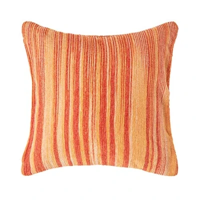 Image of HOMESCAPES Cotton Chenille Tie and Dye Cushion Cover Orange 45 x cm or 18 inches