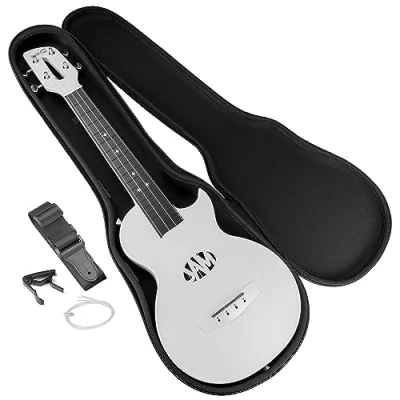 Image of RockJam Carbon Fibre Ukulele with Case White