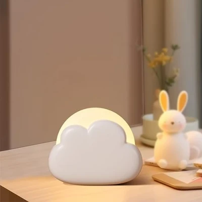 Image of Diboniur Night Light Kids Lamp, Cloud Baby Newborn, Rechargeable Toddler Bedroom Nursery for Breastfeeding, Childrens Light, White