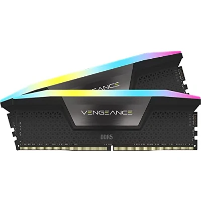 Image of CORSAIR VENGEANCE RGB DDR5 RAM 32GB (2x16GB) 6800MHz CL40 Intel XMP iCUE Compatible Computer Memory Black (CMH32GX5M2B6800C40)
