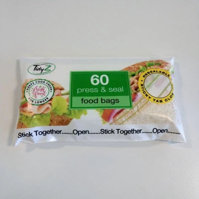 Image of Tidy Z Press &amp; Seal Food Bags 60 Pack