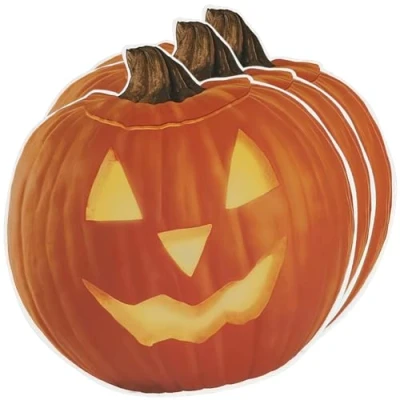 Image of Unique Party 27954 Pumpkin Glow Halloween Window Clings Sheet