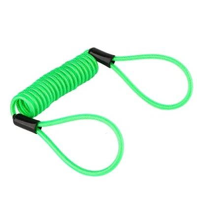 Image of Reminder Cable Alarm Disc Lock Cable， Security Steel Wire Spring Rope Motorcycle Scooter Bike Motorbike Anti Thief Safe， Green
