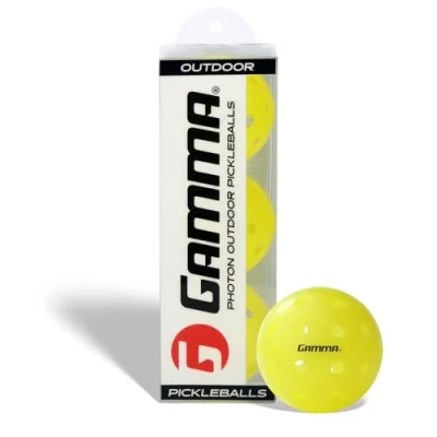 Image of GAMMA Sports Photon Outdoor Pickleball Balls, USAPA Approved, Accessories, Pack of 03, Yellow Pickleballs