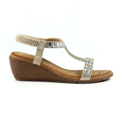Image of Ladies Macie Silver Wedge Sandal 7
