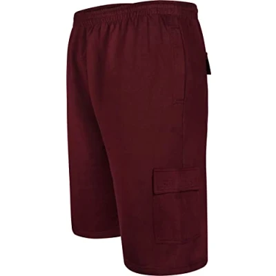 Image of Kam Menswear Mens Cargo Combat Big &amp; Tall Shorts Burgundy Size 8XL