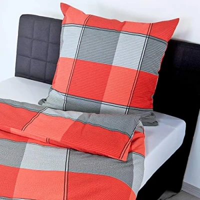 Image of Bierbaum Bedding, seersucker, Granite, 135 x 200 cm