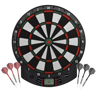 Image of Designa Darts DB906 Series 1 Electronic Dartboard with LCD Digital Score Display and 2 Sets of Soft Tip 26 Game Functions