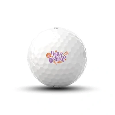 Image of Titleist TruFeel &#039;Happy Birthday&#039; Logo Golf Ball, Pack of 12