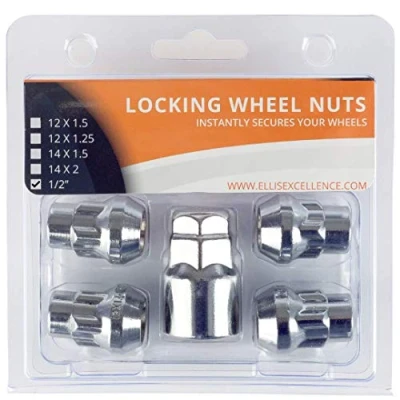 Image of Ellis Excellence Set of 4 Alloy Wheel Locking Nuts, 1/2 UNF