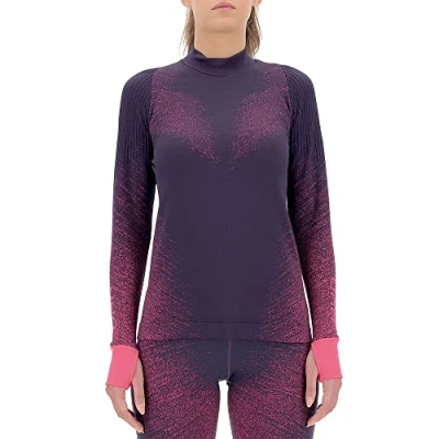 Image of UYN O102125 RUNNING EXCELERATION LONG SL.TURTLE NECK T shirt Women&#039;s Plum/Pink Yarrow L