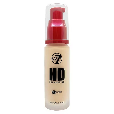 Image of W7 HD Foundation Oil Free Liquid for Poreless, Matte Medium Coverage 30ml (Early Tan)