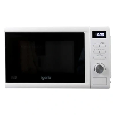 Image of Igenix IGMD0820W Digital Microwave, 20 Litre, 800 W, 5 Power Levels, Defrost by Time/Weight, 95 Minute Timer, White