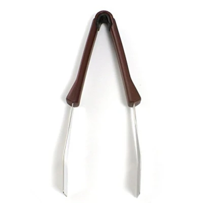 Image of Stainless Steel Serving Tong Brown Handle