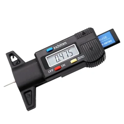 Image of EUZUXU Digital Tire Tread Depth Meter, 0 25.4mm / 1Inch Tyre Guage, with Large LCD Display, for Cars, Vans, Trucks, Motorbikes