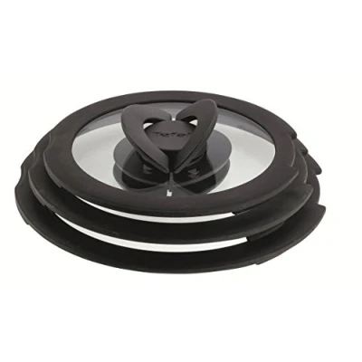 Image of Tefal Ingenio L9931012 3 Piece Glass Lids, 18 20, Black
