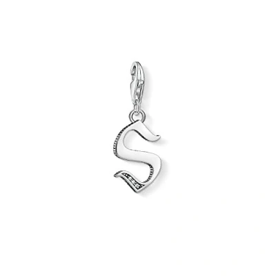Image of Thomas Sabo Women Charm Pendant Letter A Z Club Blackened 925 Sterling Silver, U