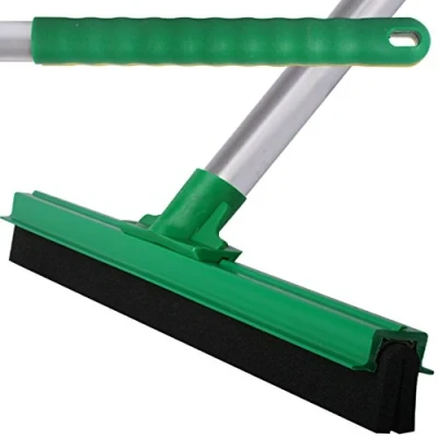 Image of The Chemical Hut Green Professional Hard Floor Cleaning Squeegee &amp; Strong Alloy Handle For Tiles, Concrete, Wood And Marble.