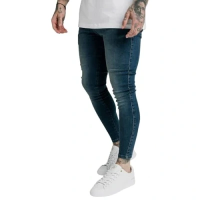 Image of SikSilk Men&#039;s Essential Skinny Denim Jean Fashion Blue Washed S