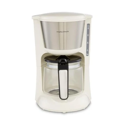 Image of Morphy Richards Equip Filter Coffee Machine, Pour Over Technology, 10 Cup Capacity, Fast Brew, Anti Drip, Easy Clean Reusable Filter, Keep Warm, Aroma Blender, Cream and Stainless Steel,162504
