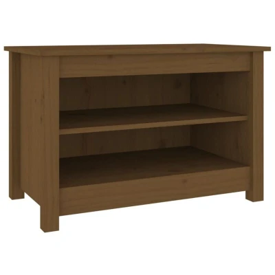 Image of vidaXL Shoe Bench Honey Brown 70x38x45.5 cm Solid Wood Pine