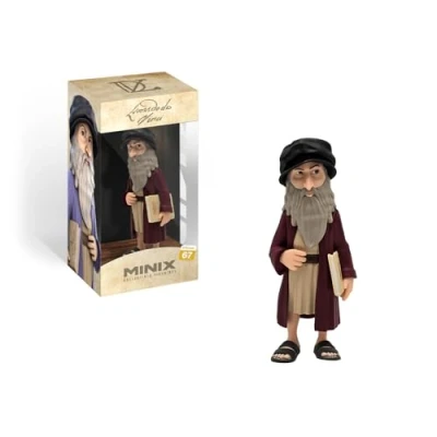 Image of MINIX Leonardo da Vincci Collectibles Figurine 12 cm Display Gift Idea for Children and Adults, History Art Fans, MN16105, Multicolor