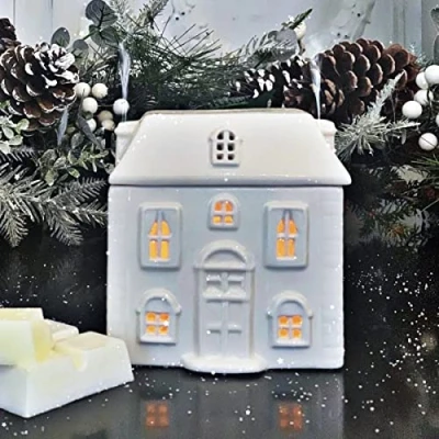 Image of Tech Island Wax Burner, Ceramic House Oil Burne, Melt Burners, Melts, Aromatherapy Diffuser, Essential For Diffusers Home Decor, Room Décor (White)
