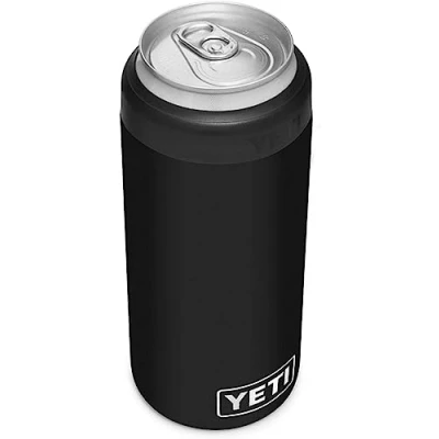 Image of YETI Rambler Colster Slim, Stainless Steel Can Insulator, Black, 250 ml